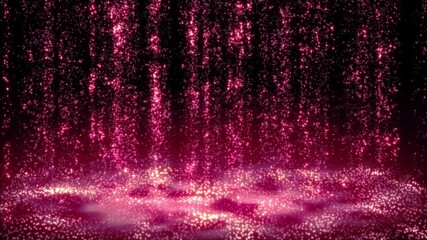 Wall Mural - 4k abstract background vertical flow of shining particles, stardust, moving in curtain pattern
