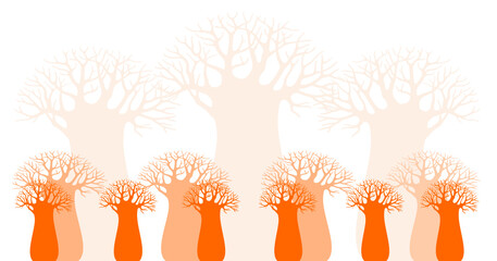 Sticker - vector composition with large trees