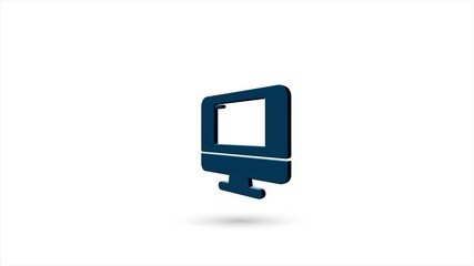 Leinwandbilder - 3d animated flat computer screen with browser window icon with shadow isolated on white background. Rotating computer screen with browser window icon. 4K video motion graphic animation.