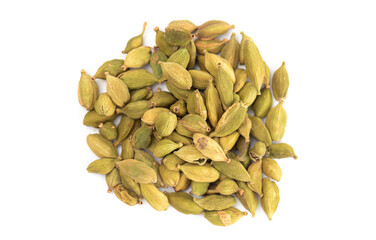 Wall Mural - Cardamom Pods Isolated on a White Background