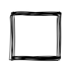 Wall Mural - Abstract square as line drawing on white as background