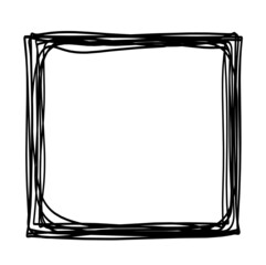 Wall Mural - Abstract square as line drawing on white as background