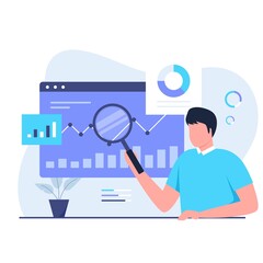Wall Mural - Market research illustration design concept. Illustration for websites, landing pages, mobile applications, posters and banners