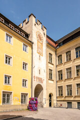 Wall Mural - Ursuline Tower in the streets of Brunico - Italy