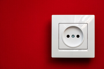 white socket on . red background