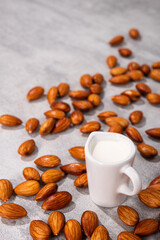 Wall Mural - Fresh almonds and milk drinks