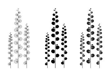Wall Mural - Three styles of botanical set
