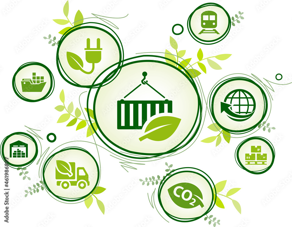 Green Sustainable Supply Chain Management Vector Illustration green-sustainable-supply-chain-management-vector-illustration