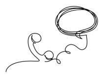 Abstract Handset As Line Drawing On White Background. Vector