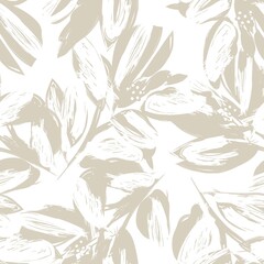Wall Mural - Floral Brush strokes Seamless Pattern Background