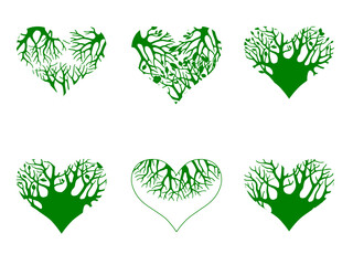 Wall Mural - Heart with a silhouette of tree branches