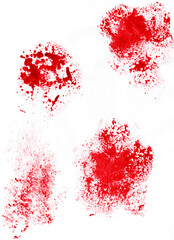 Wall Mural - red ink splat. Red splotches of watercolor paint on a white background. Painted blood splatters. 