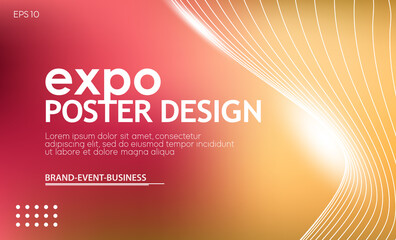 Wall Mural - abstract colorful expo poster design template with wavy lines for business promotions, technology an