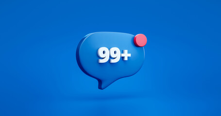 Wall Mural - ninety nine notification chat bubble message icon symbol or social media contact internet conversati