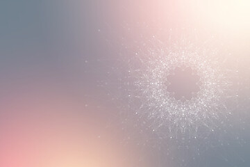 fractal abstract element with connected lines and dots, illustration.
