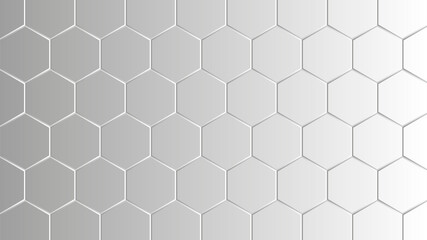 Wall Mural - hexagonal white and grey pattern vector background