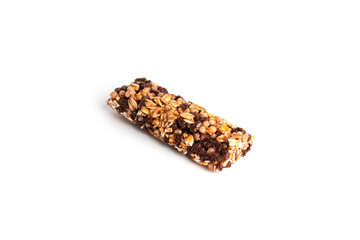 Wall Mural - Granola bar isolated on white background. Muesli bar isolated.