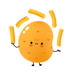 Cute funny potato cartoon character