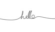 © suns07butterfly - Calligraphic inscription of word 'hello' as continuous line drawing on white  background. Vector