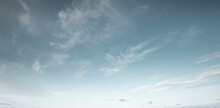 Panorama Of Blue Sky With Cirrus Clouds