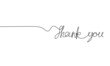 © suns07butterfly - Calligraphic inscription of word 'thank you' as continuous line drawing on white  background