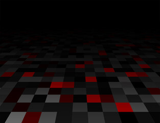 Wall Mural - Abstract black and red squares background.