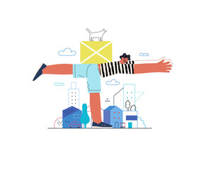 Wall Mural - Startup illustration. Concept of building new business