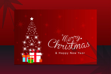 Sticker - Christmas card and happy new year