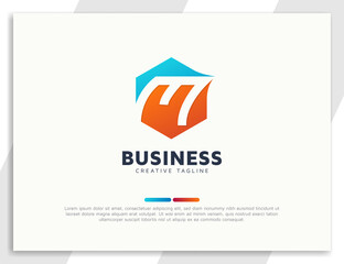 Wall Mural - Hexagonal letter m business logo design template