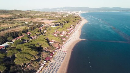 Sticker - Amazing aerial view of Tuscany coastline in summer season, Italy