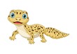 © Mimosastudio - Cartoon cute yellow leopard gecko