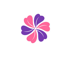 Wall Mural - Circular love with flower shape logo