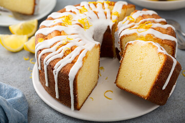 Wall Mural - Lemon pound cake with powder sugar glaze