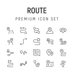 Poster - Premium pack of route line icons.