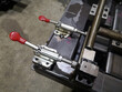 Close up clamping jig and workpieces with manual quick clamp for  welding process at factory   