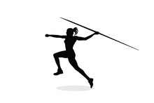 Javelin Throwing Athlete. Javelin Throw, Athlete Throwing, Isolated Vector Silhouette. Athletics.