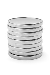 Wall Mural - Nickel coin stack isolated. 3D rendering.