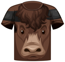 Poster - Front of t-shirt with face of ox pattern