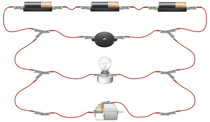 Wall Mural - science experiment of circuits