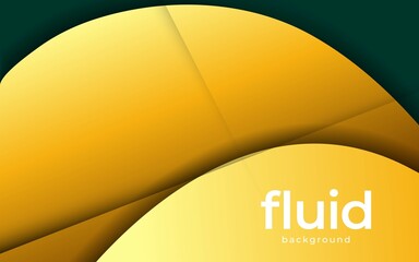 Wall Mural - modern abstract green and gold liquid shape background. dynamic textured geometric elements design
