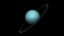 Concept-P1 View Of The Realistic Planet Uranus With Rings From Space. High Detailed 3D Rendering.