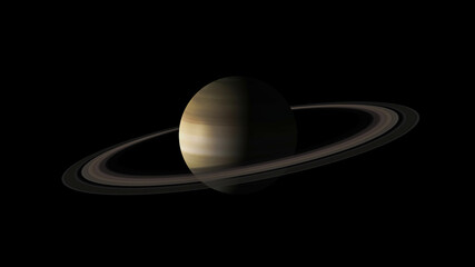Wall Mural - Concept 11-P1 View of the realistic planet saturn from space. High detailed 3D rendering.