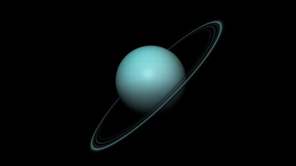 Wall Mural - Concept-P1 View of the realistic planet uranus with rings from space. High detailed 3D rendering.