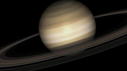 Wall Mural - Concept-P1 View of the realistic planet saturn from space. High detailed 3D rendering.