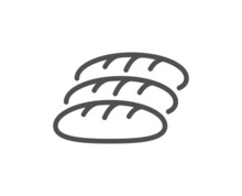 Bread Line Icon. Bakery Food Sign. Pastry Baguette Symbol. Quality Design Element. Line Style Bread Icon. Editable Stroke. Vector