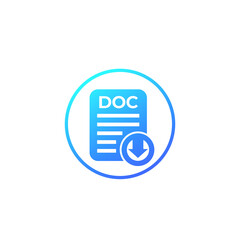 Sticker - download doc file icon, vector