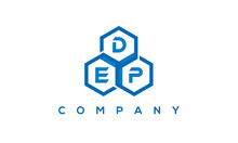 DEP Three Letters Creative Polygon Hexagon Logo	