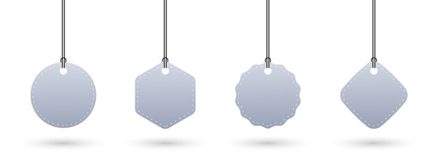 Poster - Price tags. Price tags of different shapes on a string. Vector illustration