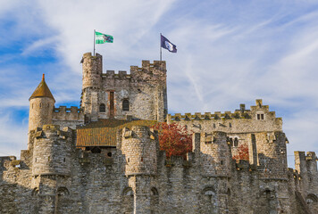 Sticker - Gravensteen castle in Gent - Belgium