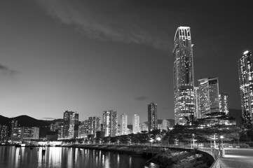  Skyline of midtown of Hong Kong city at night